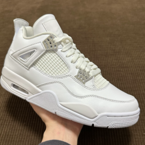 Jordan 4 all white and silver